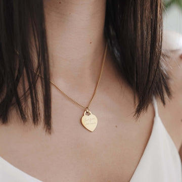 Lucy Heart Gold Actual Handwriting Necklace